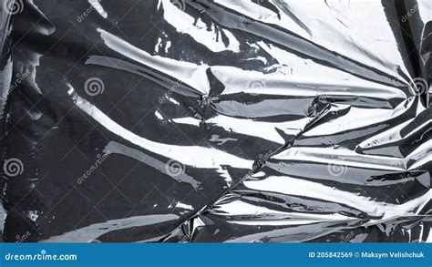 Plastic Texture Wrap Transparent Dark Cellophane Background Black