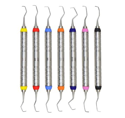 7 Pcs Dental Periodontal Gracey Curettes Surgical Hollow Handle Probe