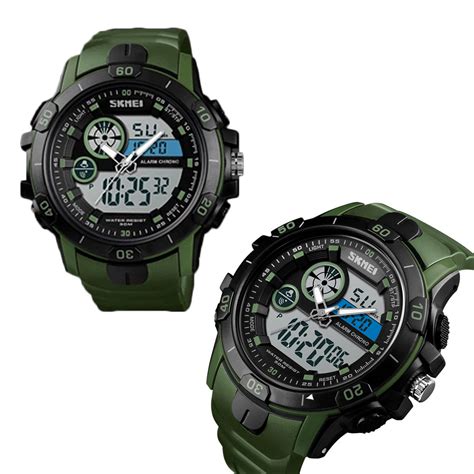 Skmei Dual Display Sports Watch Green Latestgadget