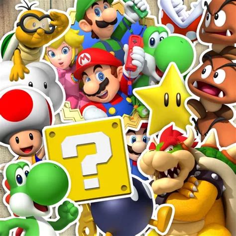 100 Calcomanías Super Mario Bros Stickers Etiqueta Calidad Meses sin