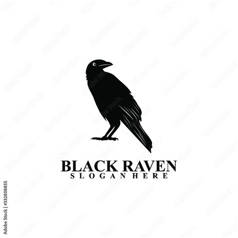 black raven vector logo design Stock Vector | Adobe Stock