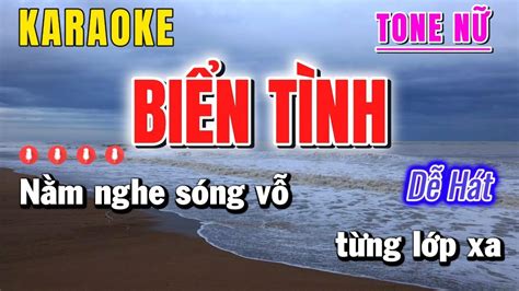 Karaoke Biển Tình Tone Nữ Nhạc Sống Dễ Hát Karaoke Minh Nhật YouTube