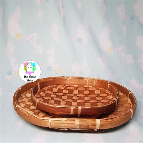 Jual PIRING LALAPAN OVAL ANYAMAN BAMBU PIRING PENYETAN LELE Shopee