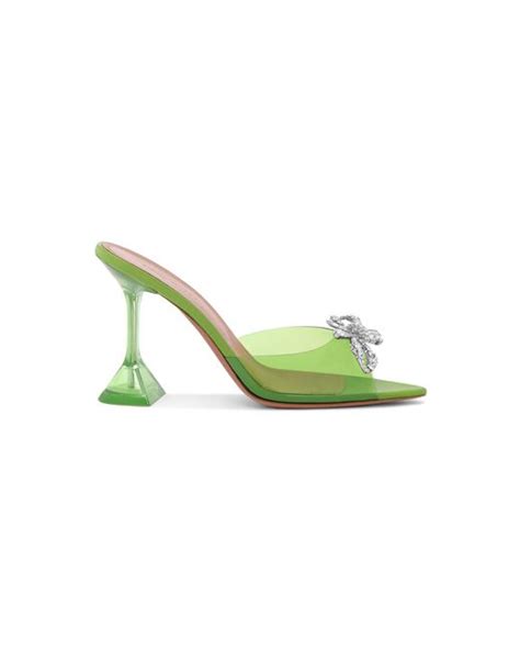 AMINA MUADDI Rosie Crystal Embellished Pvc Sandals In Green Lyst