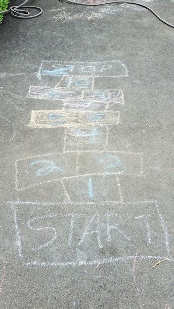 Premium Photo High Angle View Of Hopscotch On Street