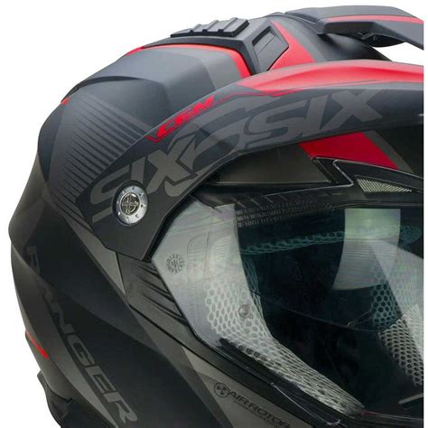 Casco Moto Integrale Off Road Cgm A Twin Ranger Nero Rosso Opaco