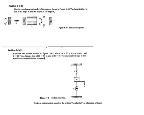 Solved Obtain A Mathematical Model Of The System Shown In