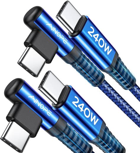 Ainope Usb C To Usb C Cable 6 6ft 2 Pack Blue Electronics