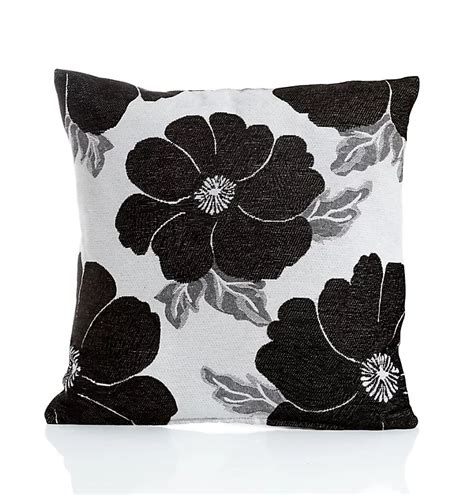 Poppy 18 Luxury Floral Designed Chenille Cushion Colour Aubergine