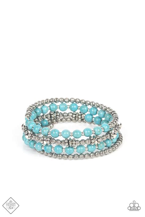 Paparazzi Road Trip Remix Blue Coil Bracelet Carasshop