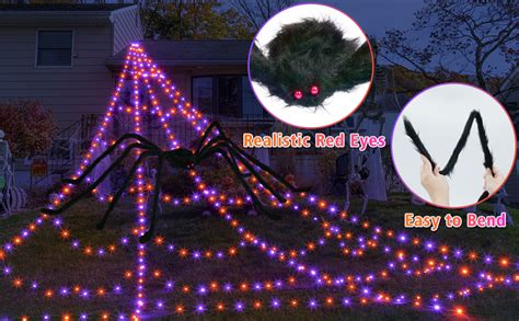 Amazon Halloween Spider Web Lights Decoration Led Spider Webs