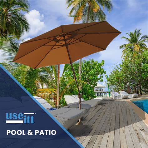 Useitt Best Patio Umbrellas Best Patio Umbrella For Wind 9’ Pool Deck Patio Umbrellas With Base