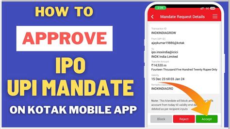 How To Approve Ipo Upi Mandate On Kotak Mobile Banking App Step By