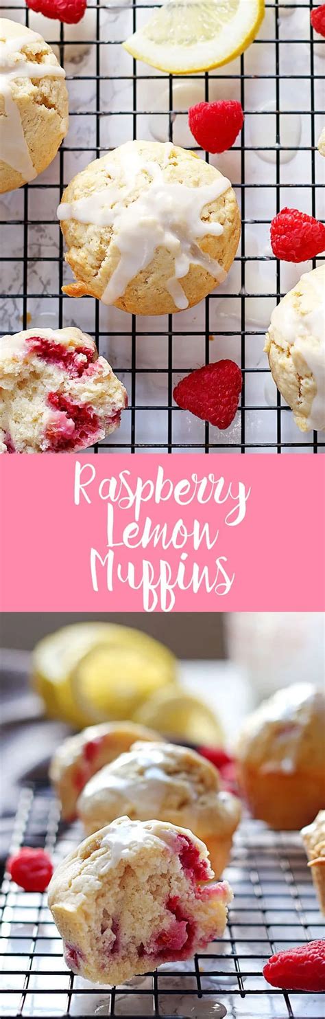 Raspberry Lemon Muffins With Lemon Glaze The Thirsty Feast