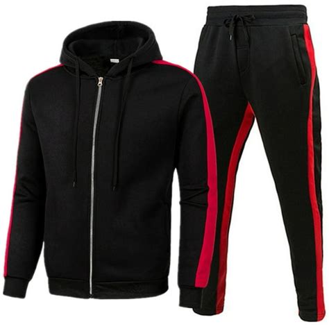 Kali Store Mens Suits Mens Tracksuits 2 Piece Full Zip Hooded