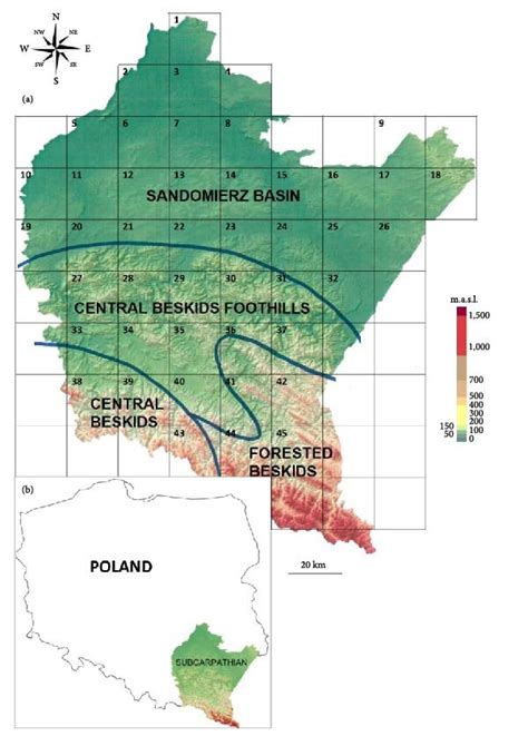 Overview Map Of The Subcarpathian Province Poland Including