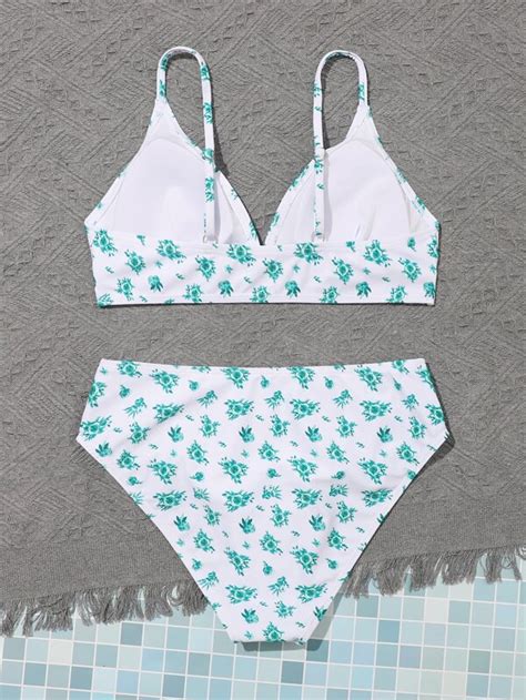 Chicas Adolescentes Ba Ador Bikini Tri Ngulo Floral Mode De Mujer