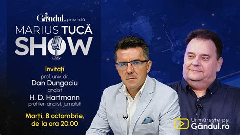 Marius Tucă Show începe marți 8 octombrie de la ora 20 00 live pe