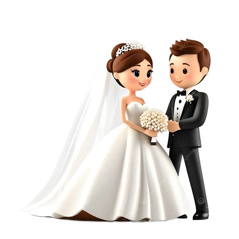 3d Linda Pareja De Novios Png Dibujos Pareja De Boda Boda Pareja Png