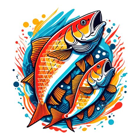 Vektor Ilustrasi Ikan Ikan Ikan Berwarna Warni Penangkapan Ikan Png