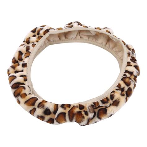 Buy Plush Printed Leopard Print Steering Wheel Cover Elastic Anti Skid