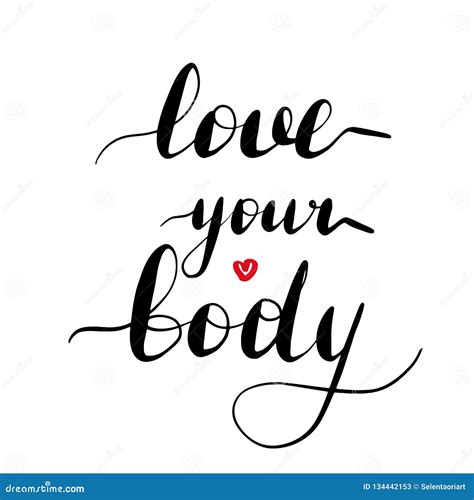 Lettering Inscription Love Your Body Stock Vector Illustration Of