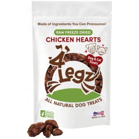 4Legz Freeze Dried Chicken Hearts Dog Treats, 1 - Kroger