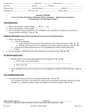 Fillable Online Fillable Online Medical Necessity Request Form