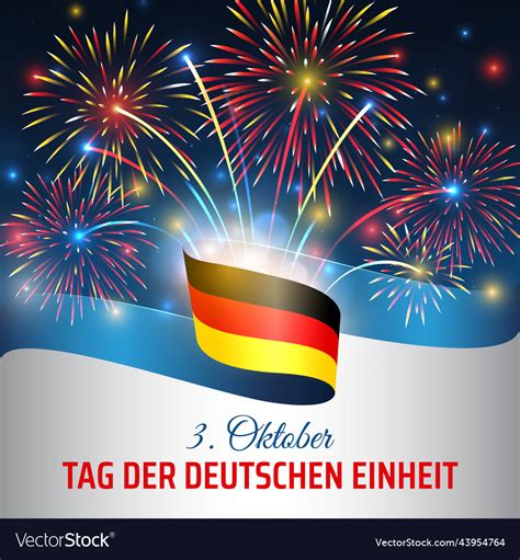 October 3 german unity day template flag fireworks