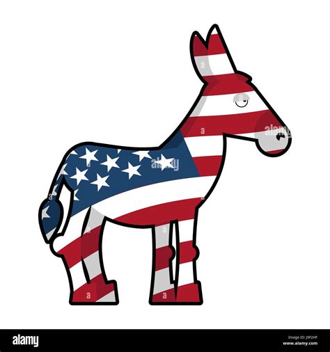 Donkey Democrat Symbol Of Political Party In America Usa Flag Texture