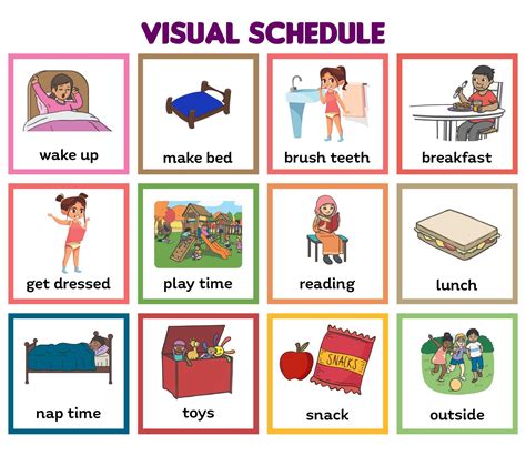 Kids Schedule Chart, Visual Schedule Printable, Daily Schedule ...