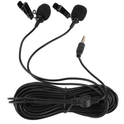 Ashata micro cravate à pince Clip On Microphone Portable Lavalier