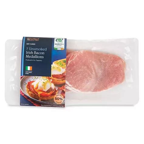 unsmoked irish bacon medallions  pack aldi