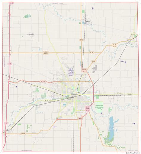 Map of Delaware County Indiana Địa Ốc Thông Thái