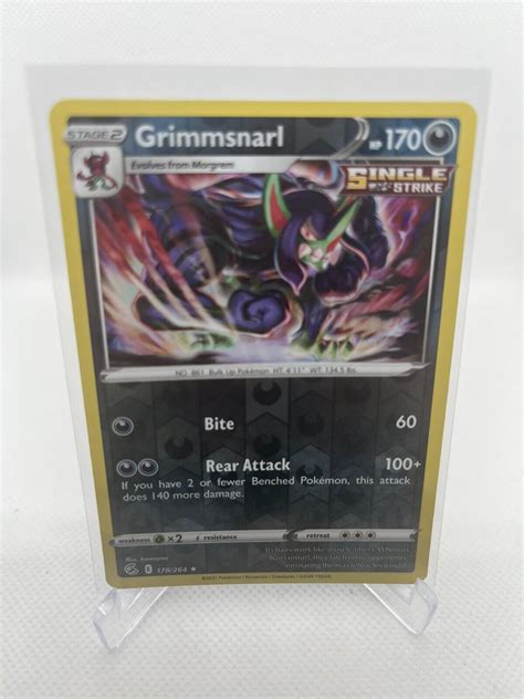 Pok Mon Tcg Grimmsnarl Fusion Strike Reverse Holo Rare Ebay