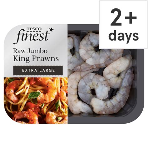 Calories In Tesco Finest Jumbo Cooked King Prawns Chumster