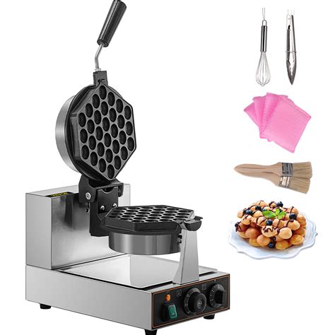 VEVOR Commercial Bubble Waffle Maker Hexagonal Mould 1200W Egg Bubble