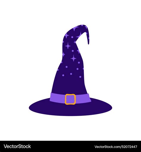 Purple wizard hat with stars Royalty Free Vector Image