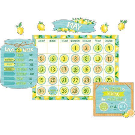 Teacher Created Resources Lemon Zest Calendar Bulletin Board Set