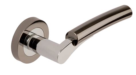 Ultimo Lever Door Handle On Round Concealed Rose Black Nickel Polished