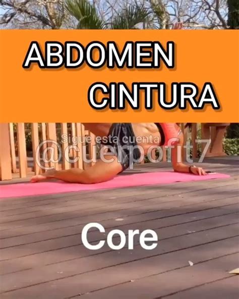 A Person Doing Yoga On A Pink Mat With The Words Abomen Cintura Core