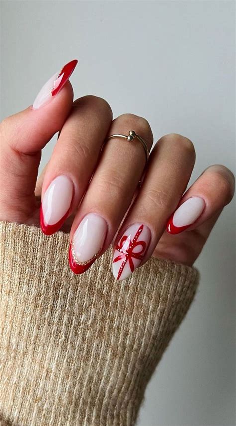 Christmas Holiday Nails For A Festive Look Present Red Tip