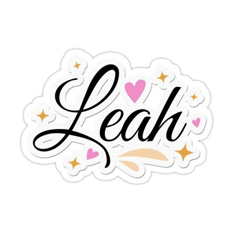 Leah Name Cute Design Stickers by BrightLightArts | Leah name, Names ...