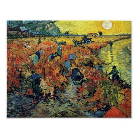 Vincent Van Gogh Red Vineyard At Arles Painting Poster Zazzle Van