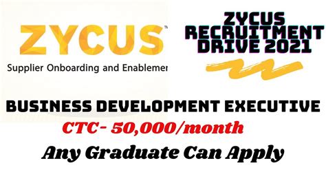 ZYCUS Off Campus Drive 2021 Any Graduate 6 LPA BDE YouTube