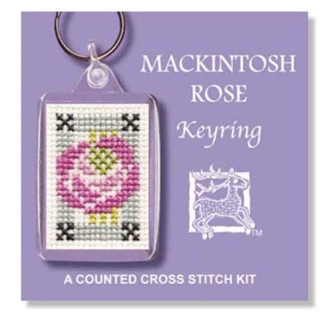 Mackintosh Rose Keyring Cross Stitch Kit