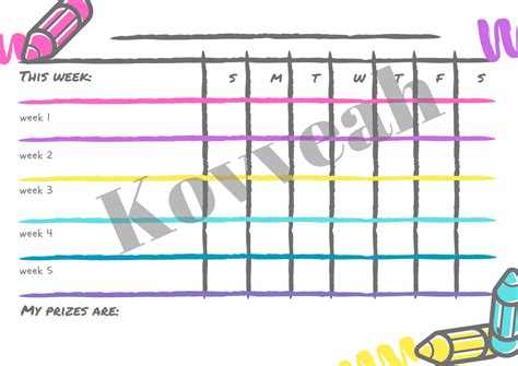 Kids Reward Chart Girly Reward Chart Reward Chart Etsy