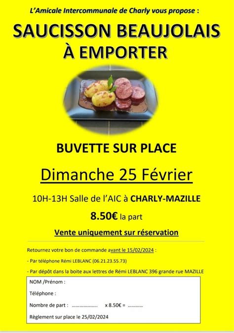 Vente A Emporter Saucisson Beaujolais Commune De Chateau