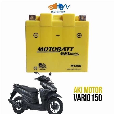 Promo Aki Motor Honda Vario 150 MOTOBATT MTZ 6S MF 6Ah Diskon 23 Di