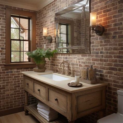 Creating A Statement With Brick Tiled Bathroom Designs Images